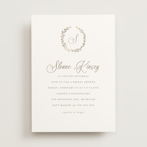 This is a ice bridal shower invitations with foil pressed by chocomocacino called manouti printing on signature in standard