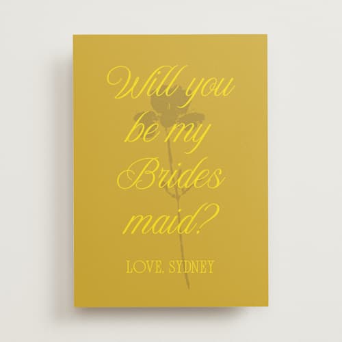 This is a island citrus will you be my bridesmaid cards with standard by Morgan Kendall called bloom printing on signature in standard