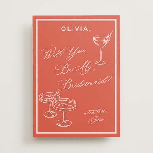 This is a verona sunset will you be my bridesmaid cards with standard by Megan Davis called racquet printing on signature in standard