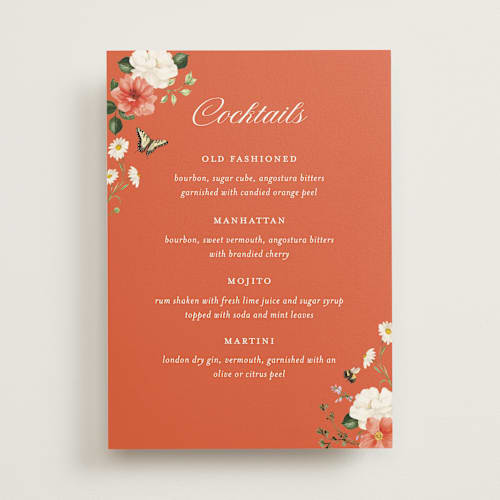 This is a verona sunset wedding signs with standard by Sarah Knight called fleur printing on doublethick in 5x7