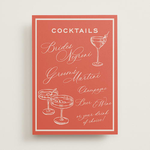 This is a verona sunset wedding signs with standard by Megan Davis called racquet printing on doublethick in 5x7