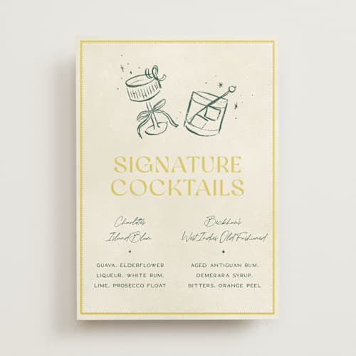 This is a island citrus wedding signs with standard by Pixel and Hank called coastal drift printing on doublethick in small