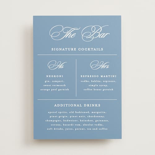 This is a ocean wedding signs with standard by Creo Study called posh printing on doublethick in 5x7