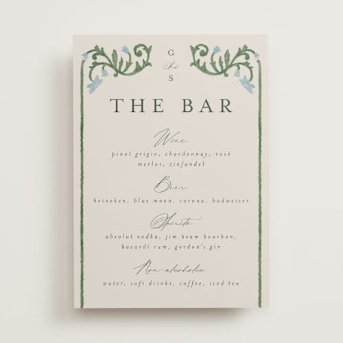 This is a bluebell wedding signs with standard by Jen Owens called grandeur printing on doublethick in 5x7