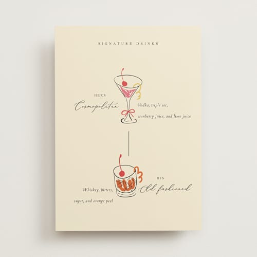 This is a champagne wedding signs with standard by samovilka called drinkswed printing on doublethick in 5x7