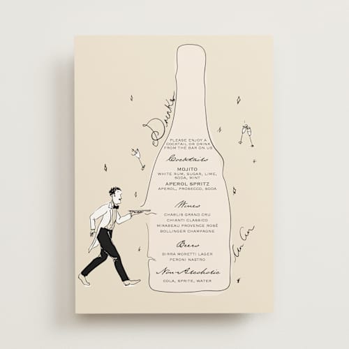 This is a champagne wedding signs with standard by Draft and Wed called cin cin - butler drinks menu printing on doublethick in 5x7