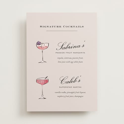 This is a platinum wedding signs with standard by chocomocacino called papilonn printing on doublethick in 5x7