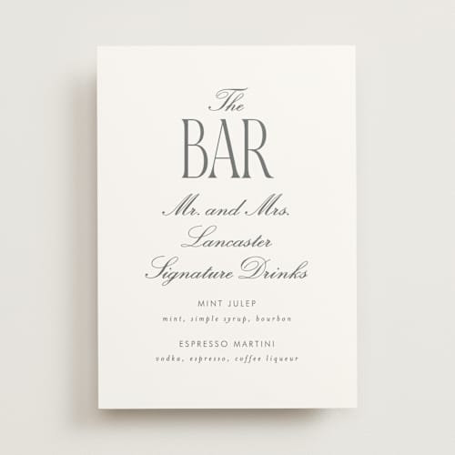 This is a puddle wedding signs with standard by Baumbirdy called signature type printing on doublethick in 5x7