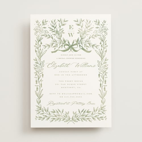 This is a fern bridal shower invitations with standard by Petra Kern called royal printing on signature in standard