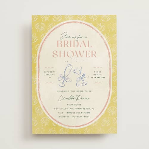 This is a island citrus bridal shower invitations with standard by Pixel and Hank called coastal drift printing on signature in standard