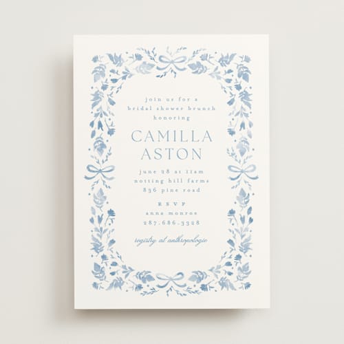This is a bluebell bridal shower invitations with standard by Kristie Kern called emmaline printing on signature in standard