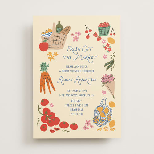 This is a vanilla bridal shower invitations with standard by Jenna Holcomb called freshly off the market printing on signature in standard