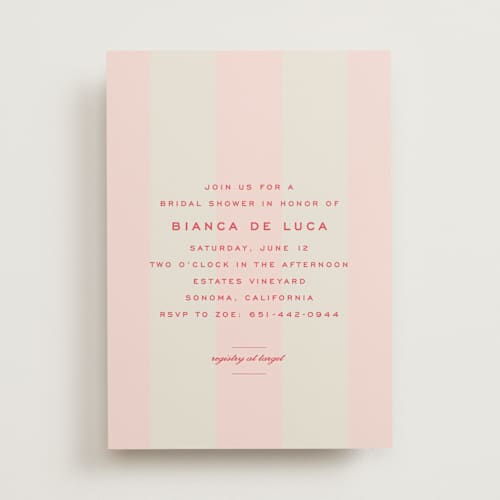 This is a ballet fragola bridal shower invitations with standard by Megan Davis called campania printing on signature in standard