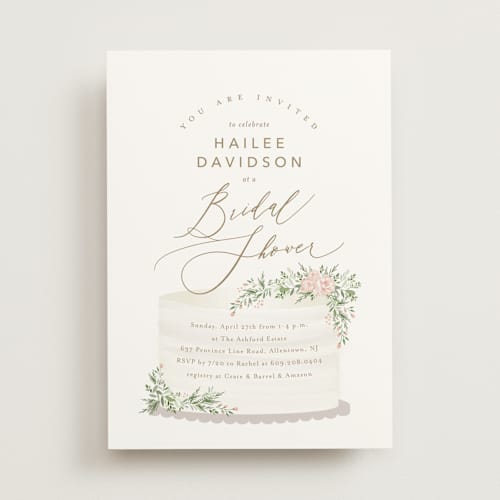 This is a petal bridal shower invitations with standard by Jennifer Postorino called sweet celebration printing on signature in standard