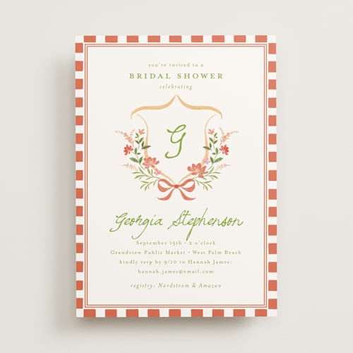 This is a sunset bridal shower invitations with standard by Melanie Kosuge called grandview printing on signature in standard