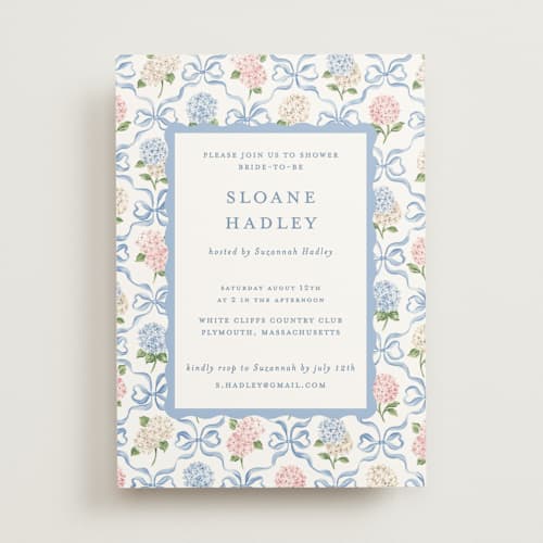 This is a cloud bridal shower invitations with standard by Sarah Knight called martha printing on signature in standard