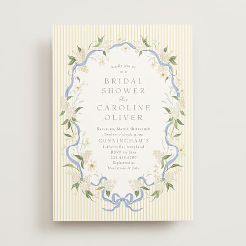 This is a lemon squeeze bridal shower invitations with standard by Erin L. Wilson called summer floral printing on signature in standard