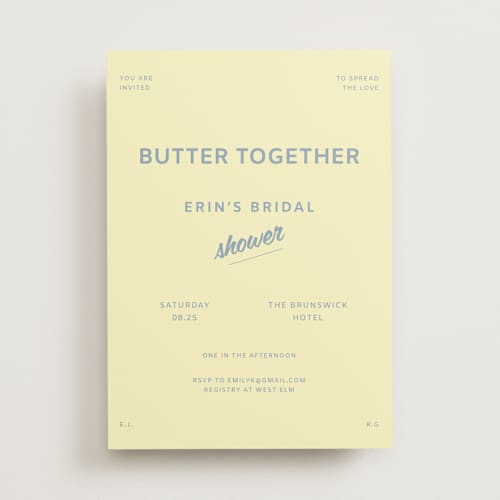 This is a sky bridal shower invitations with standard by Studio Suku called courthouse printing on signature in standard