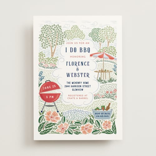 This is a ketchup bridal shower invitations with standard by Paper Sun Studio called backyard bbq printing on signature in standard