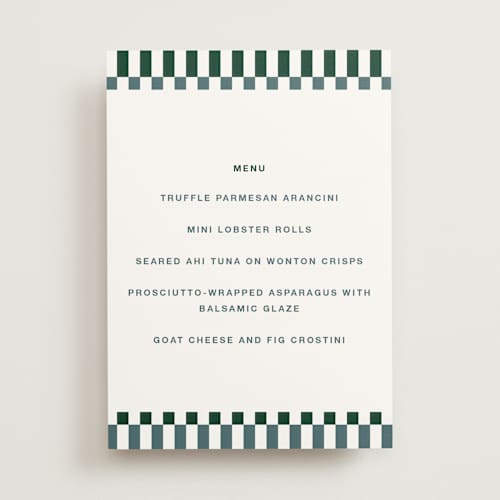 This is a pine graduation party decorations with standard by Rachel Cassel called checked out printing on doublethick in 5x7