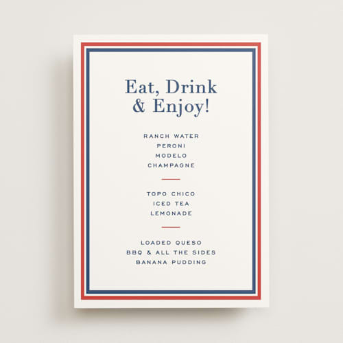 This is a navy graduation party decorations with standard by Megan Davis called study printing on doublethick in 5x7