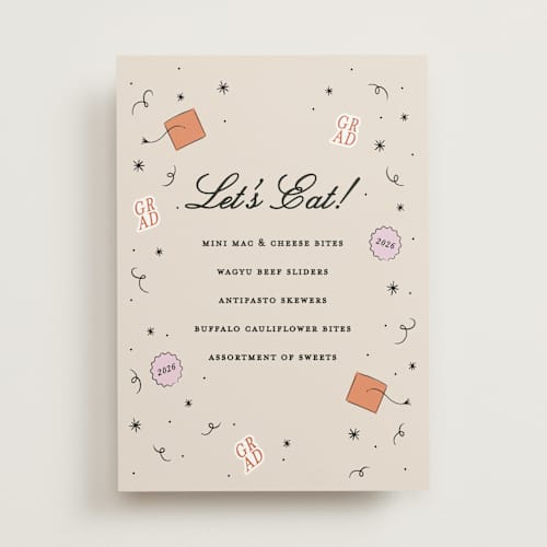 This is a apricot graduation party decorations with standard by Ashley Iwafuchi called grad vibes printing on doublethick in 5x7