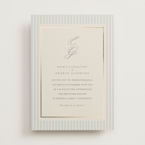 This is a provincial foil stamped wedding invitations with foil pressed by Angela Thompson called emma printing on signature in standard