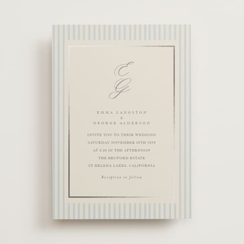 This is a provincial foil stamped wedding invitations with foil pressed by Angela Thompson called emma printing on signature in standard
