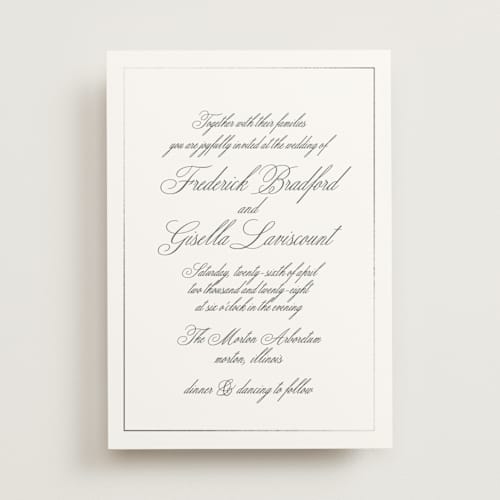 This is a sugar foil stamped wedding invitations with foil pressed by chocomocacino called toulomotiri printing on signature in standard
