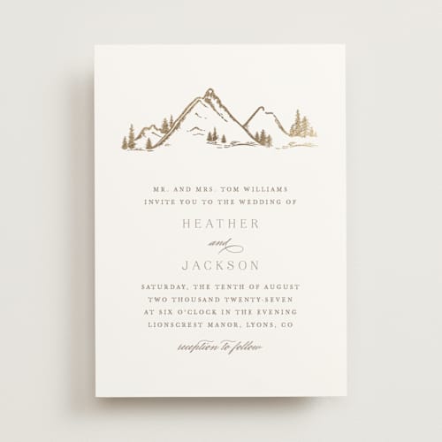 This is a earth foil stamped wedding invitations with foil pressed by Mansi Verma called colorado printing on signature in standard