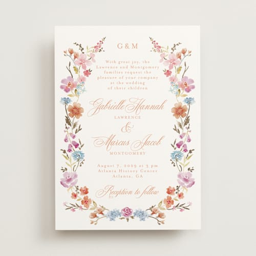 This is a aperol foil stamped wedding invitations with foil pressed by Petra Kern called everlasting romance printing on signature in standard