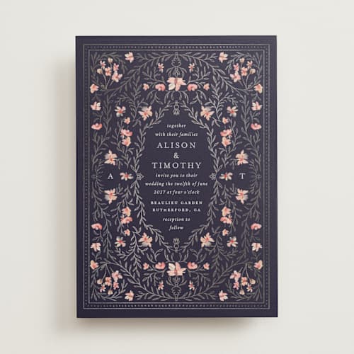 This is a westminster foil stamped wedding invitations with foil pressed by Claudia Orengo called victorian printing on signature in standard