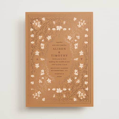 This is a rennie foil stamped wedding invitations with foil pressed by Claudia Orengo called victorian printing on signature in standard
