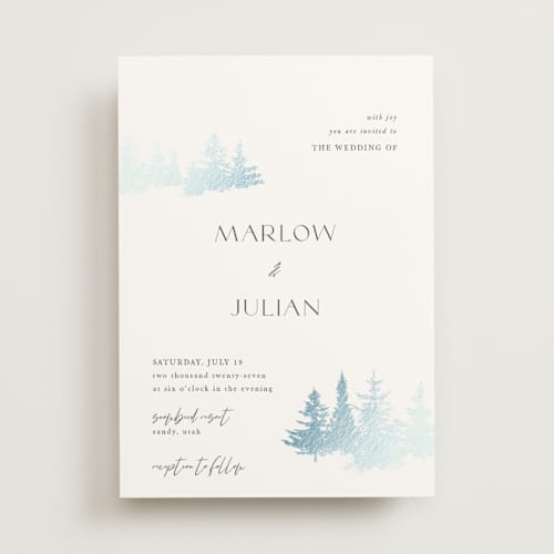 This is a dew foil stamped wedding invitations with foil pressed by Robin Ott called vista printing on signature in standard