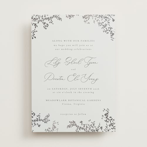 This is a bling foil stamped wedding invitations with foil pressed by Design Lotus called forever and a day printing on signature in standard