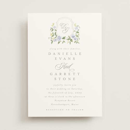 This is a sky wedding invitations with standard by Everett Paper Goods called ocean point printing on signature in standard