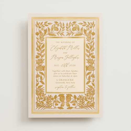 This is a autumn wedding invitations with standard by Elly called porcelain floral printing on signature in standard