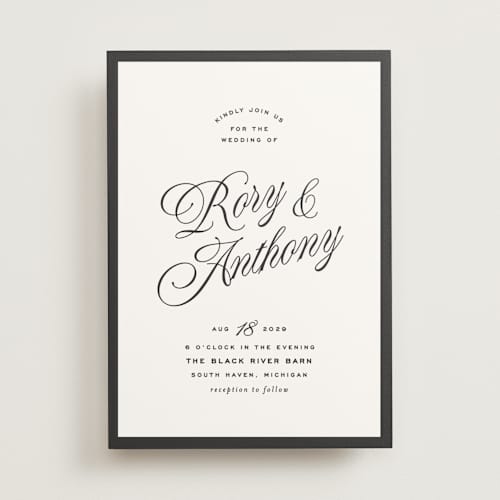 This is a onyx wedding invitations with standard by Ellen Schlegelmilch called rory printing on signature in standard
