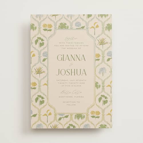 This is a summer citrus wedding invitations with standard by Vera Lim called the gallery printing on signature in standard