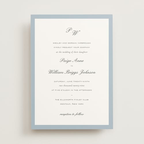 This is a sky wedding invitations with standard by Sara Hicks Malone called briland printing on signature in standard