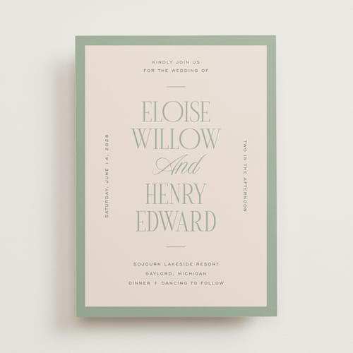 This is a fern wedding invitations with standard by Pixel and Hank called threaded printing on signature in standard