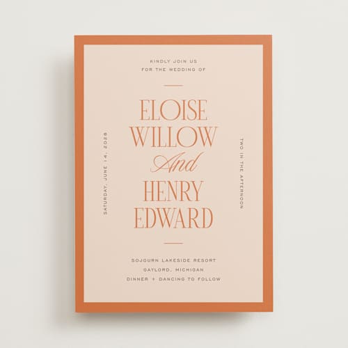 This is a sunshine wedding invitations with standard by Pixel and Hank called threaded printing on signature in standard