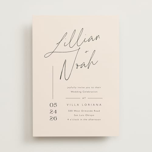 This is a creampuff wedding invitations with standard by Carolyn MacLaren called modern aligned printing on signature in standard