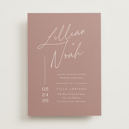 This is a sunset wedding invitations with standard by Carolyn MacLaren called modern aligned printing on signature in standard