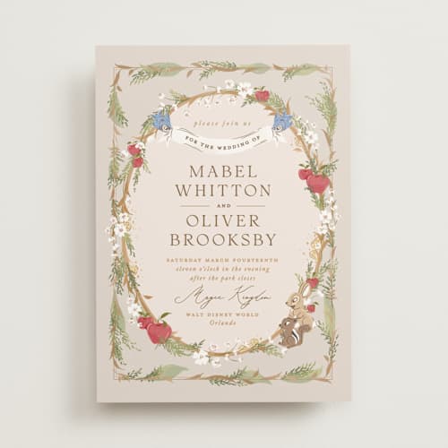 This is a forest floor wedding invitations with standard by Erin L. Wilson called disney's snow white someday printing on signature in standard