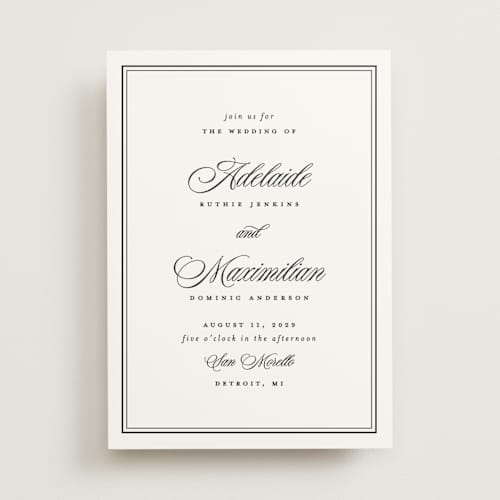 This is a midnight wedding invitations with standard by Ellen Schlegelmilch called museo printing on signature in standard