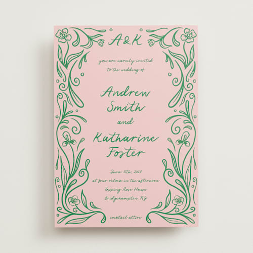 This is a candy wedding invitations with standard by Julia Liverton called love in bloom printing on signature in standard