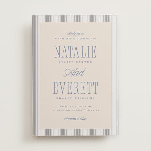 This is a baltic wedding invitations with standard by Pixel and Hank called linea printing on signature in standard