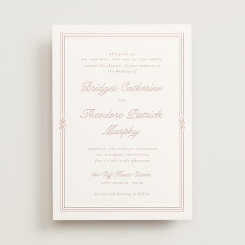 This is a petal wedding invitations with standard by Kate Ahn called court printing on signature in standard