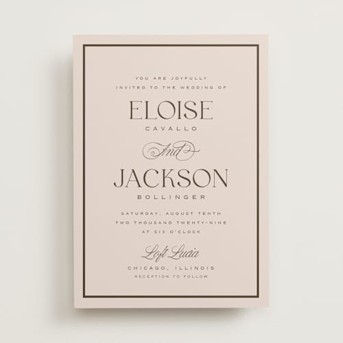 This is a vanilla bean wedding invitations with standard by Laura Hankins called galleria printing on signature in standard